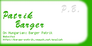 patrik barger business card